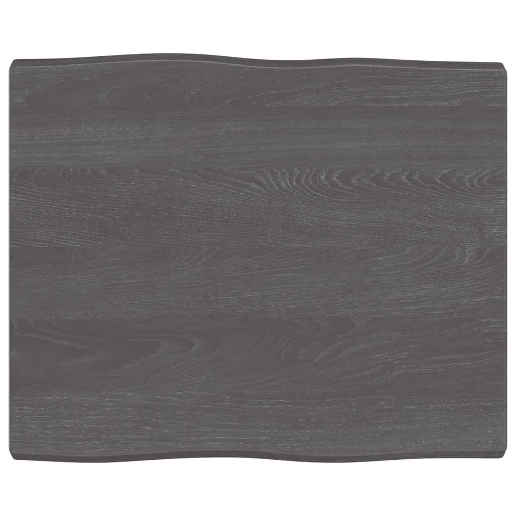 Table Top Dark Brown 60x50x(2-4) cm Treated Solid Wood Live Edge