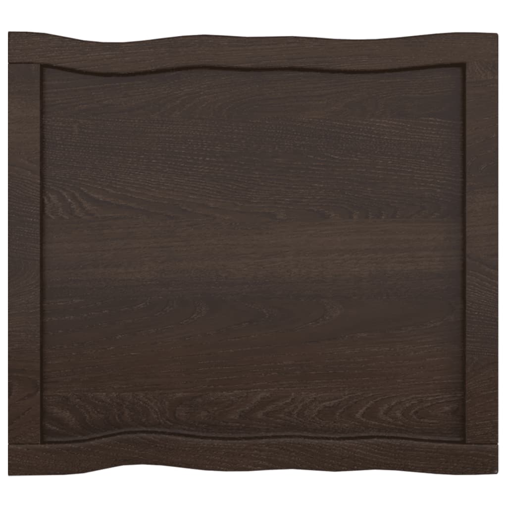 Table Top Dark Brown 60x50x(2-4) cm Treated Solid Wood Live Edge