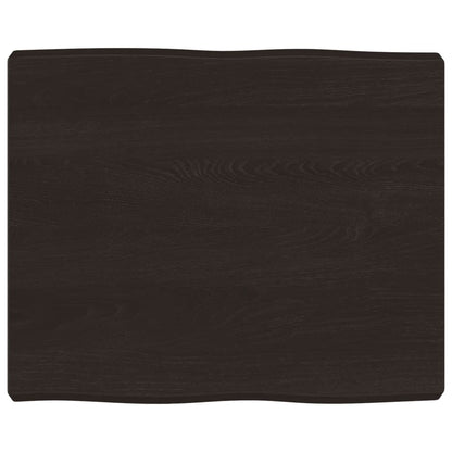 Table Top Dark Brown 60x50x(2-6) cm Treated Solid Wood Live Edge