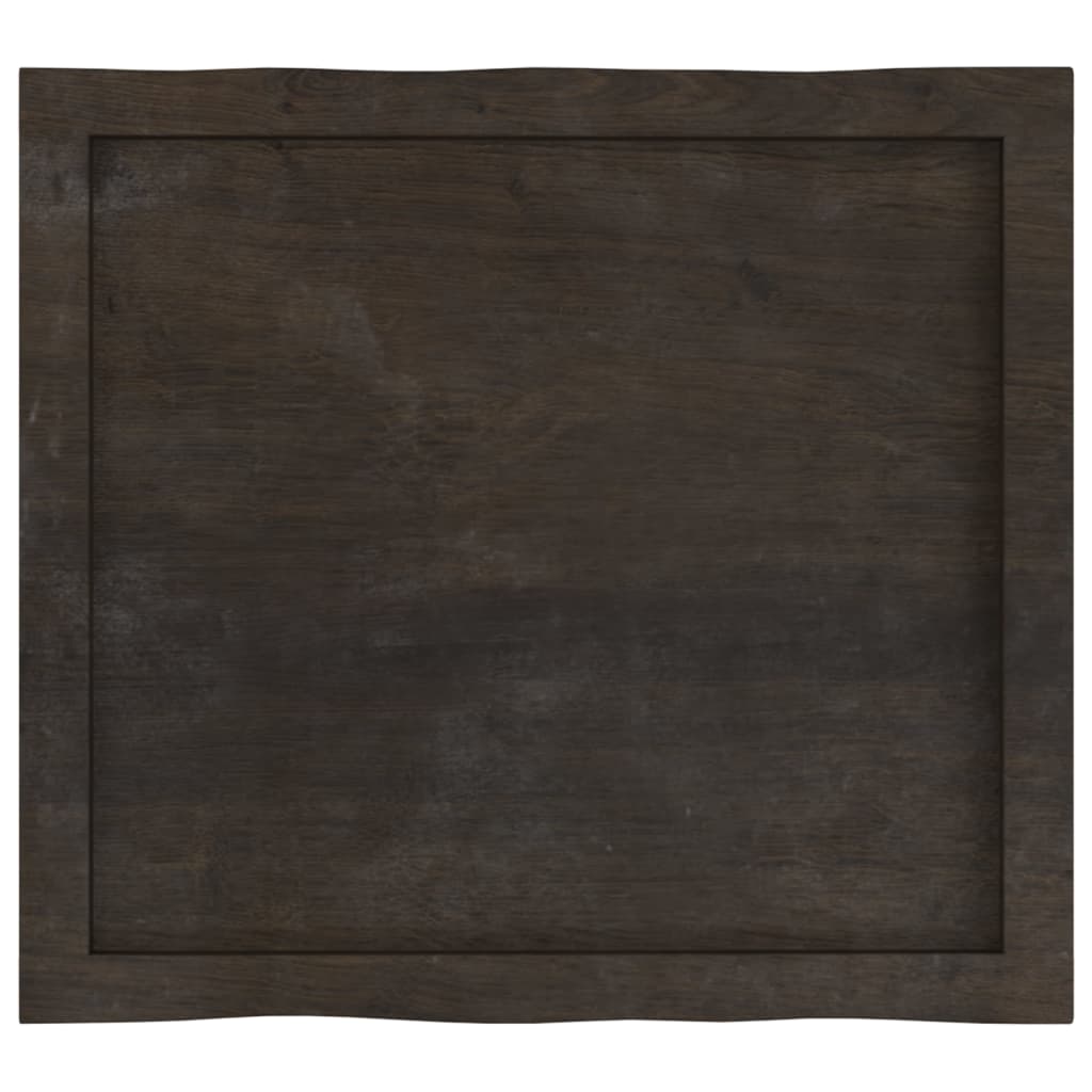 Table Top Dark Brown 60x50x(2-6) cm Treated Solid Wood Live Edge