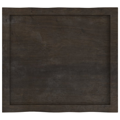 Table Top Dark Brown 60x50x(2-6) cm Treated Solid Wood Live Edge