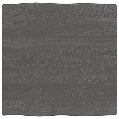 Table Top Dark Brown 60x60x2 cm Treated Solid Wood Oak Live Edge