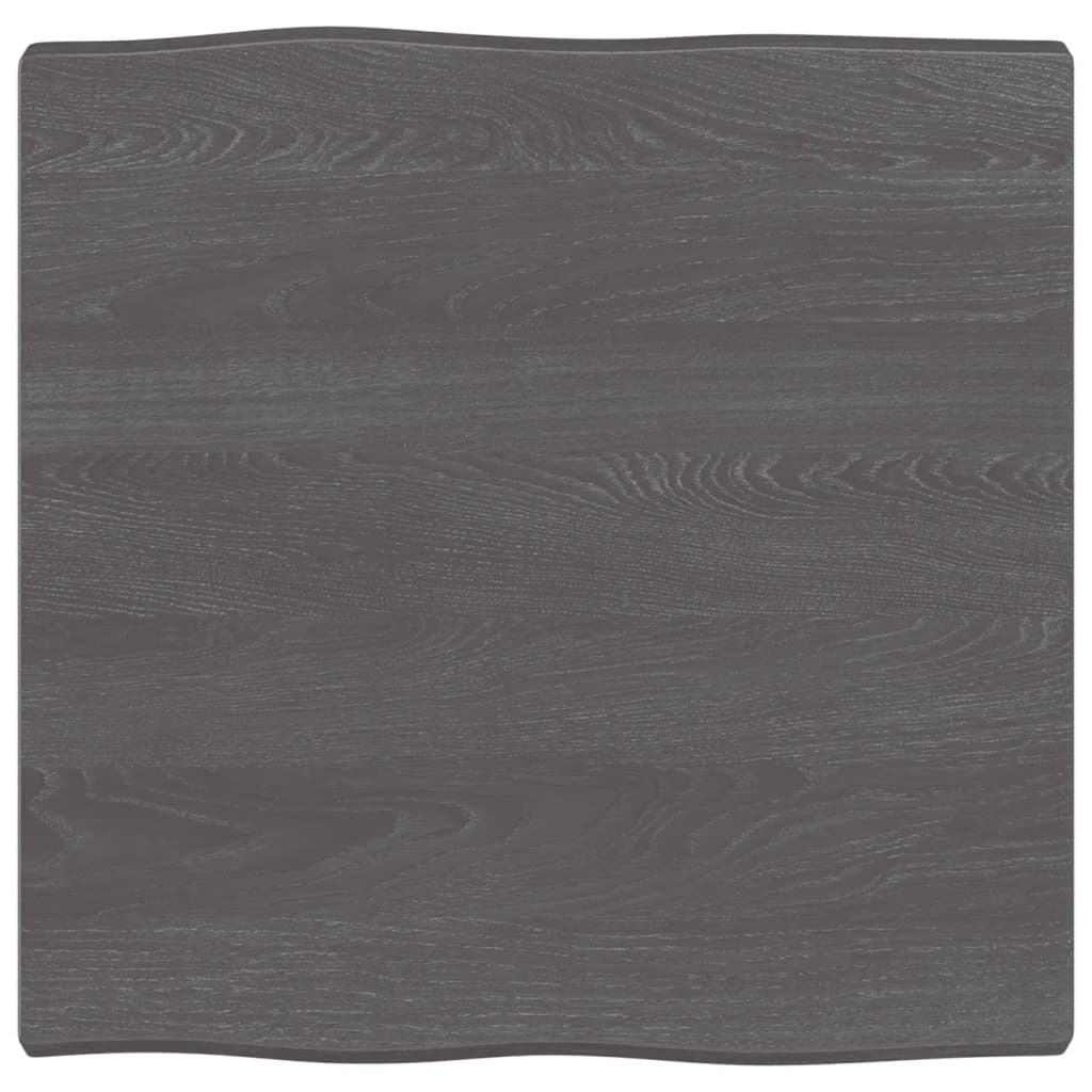 Table Top Dark Brown 60x60x(2-4) cm Treated Solid Wood Live Edge