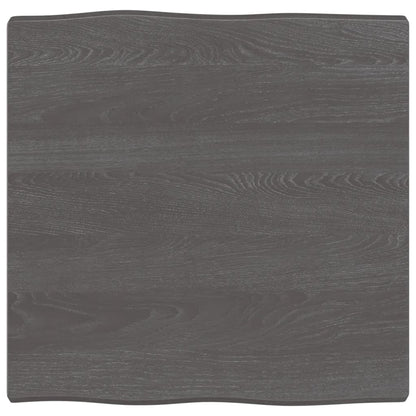 Table Top Dark Brown 60x60x(2-4) cm Treated Solid Wood Live Edge