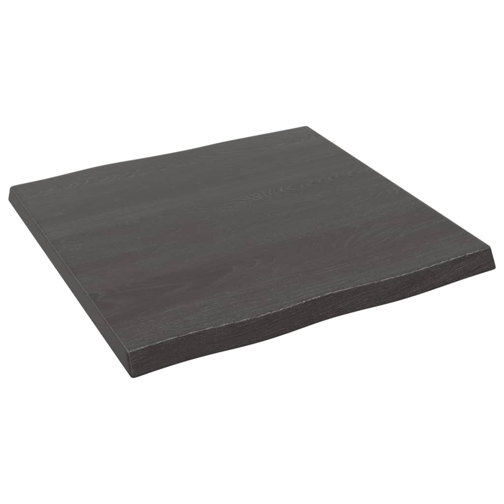 Table Top Dark Brown 60x60x(2-4) cm Treated Solid Wood Live Edge