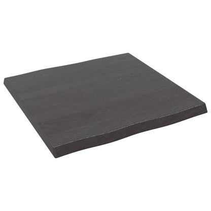 Table Top Dark Brown 60x60x(2-4) cm Treated Solid Wood Live Edge