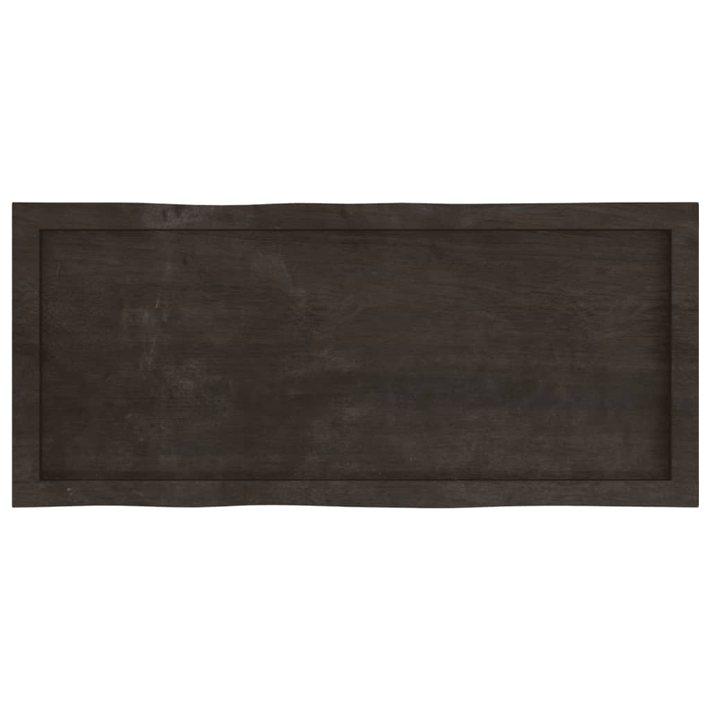 Table Top Dark Brown 100x40x(2-4) cm Treated Solid Wood Live Edge