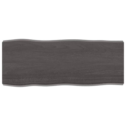 Table Top Dark Brown 100x40x(2-6) cm Treated Solid Wood Live Edge