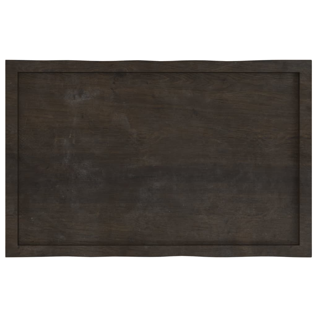 Table Top Dark Brown 100x60x(2-6) cm Treated Solid Wood Live Edge