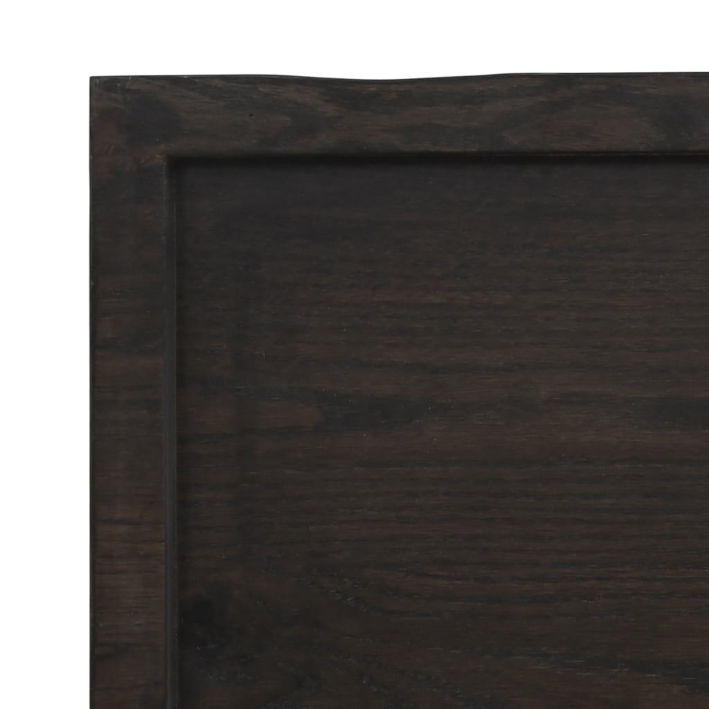 Table Top Dark Brown 120x50x(2-6) cm Treated Solid Wood Live Edge