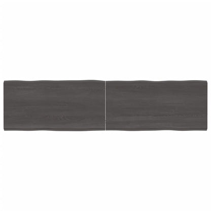 Table Top Dark Brown 160x40x(2-4) cm Treated Solid Wood Live Edge