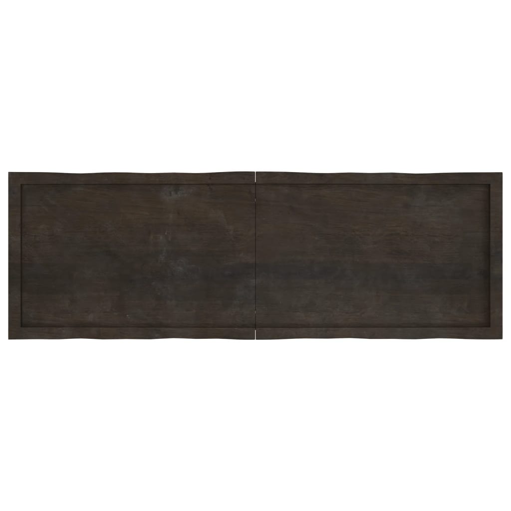 Table Top Dark Brown 160x50x(2-4) cm Treated Solid Wood Live Edge