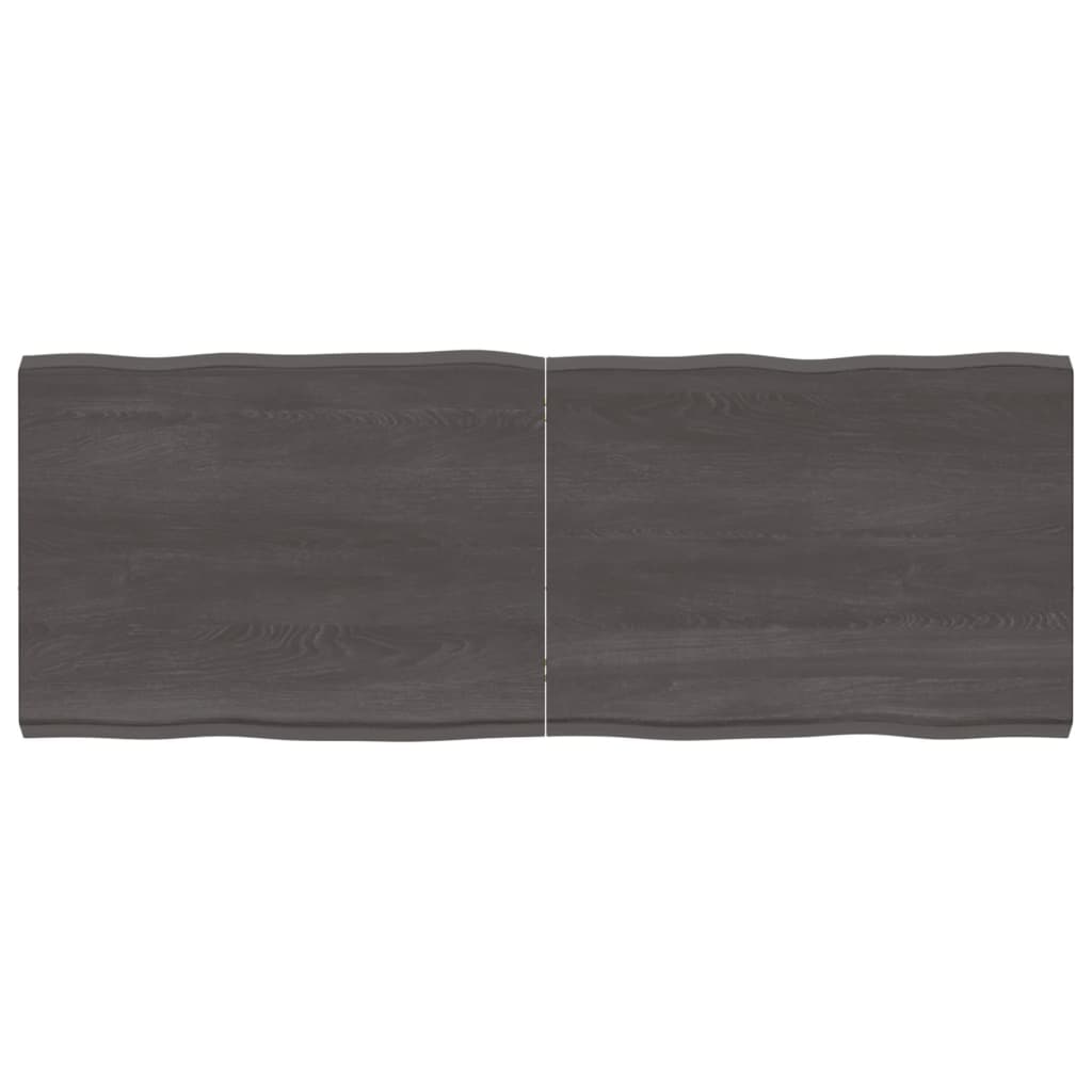 Table Top Dark Brown 160x60x(2-6) cm Treated Solid Wood Live Edge