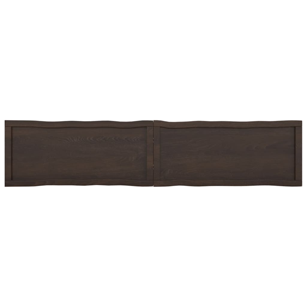 Table Top Dark Brown 180x40x(2-4) cm Treated Solid Wood Live Edge