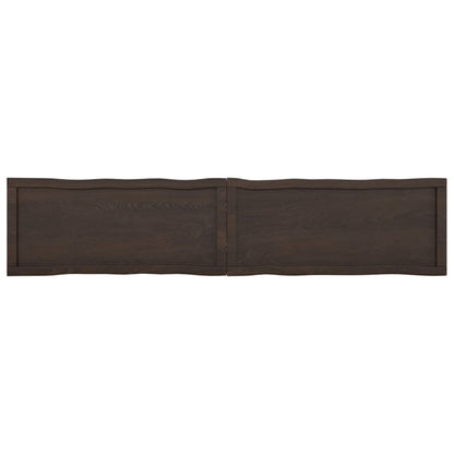 Table Top Dark Brown 180x40x(2-4) cm Treated Solid Wood Live Edge