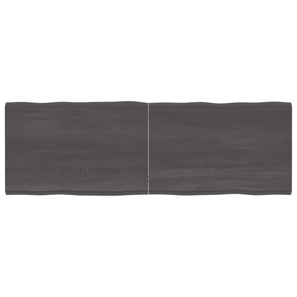 Table Top Dark Brown 180x60x(2-4) cm Treated Solid Wood Live Edge