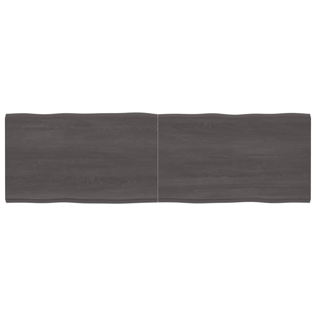 Table Top Dark Brown 200x60x(2-4) cm Treated Solid Wood Live Edge