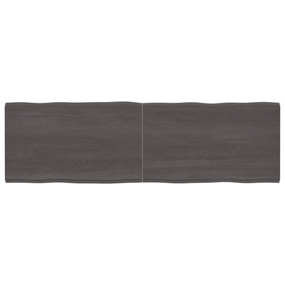 Table Top Dark Brown 200x60x(2-6) cm Treated Solid Wood Live Edge