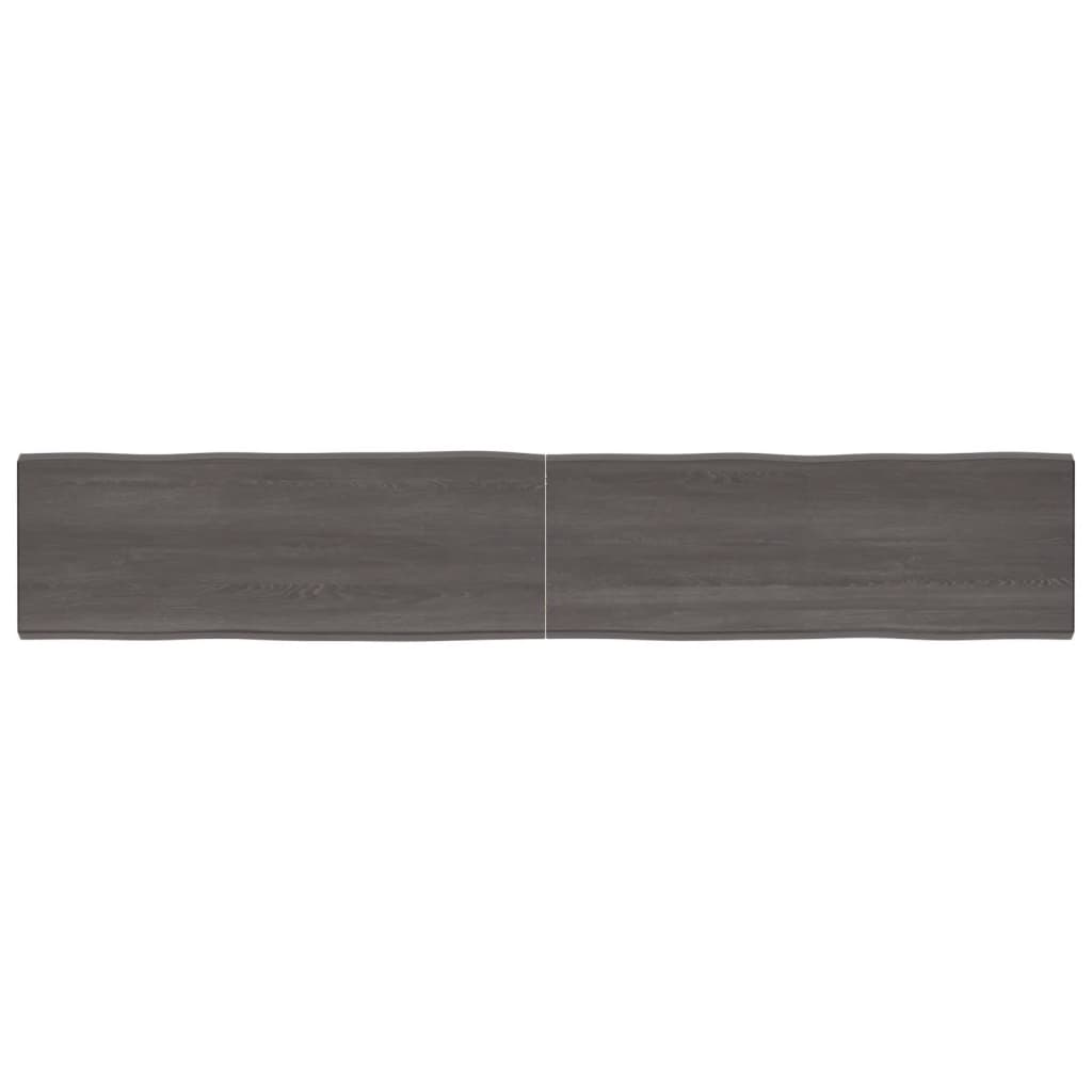 Table Top Dark Brown 220x40x(2-6) cm Treated Solid Wood Live Edge