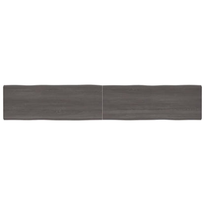 Table Top Dark Brown 220x40x(2-6) cm Treated Solid Wood Live Edge