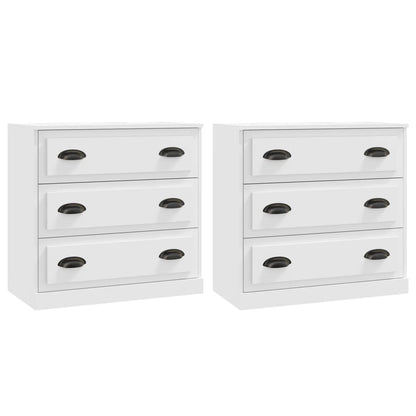 Sideboards 2 pcs White Engineered Wood