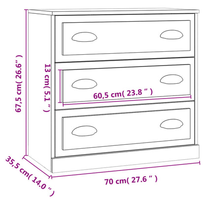 Sideboards 2 pcs High Gloss White Engineered Wood