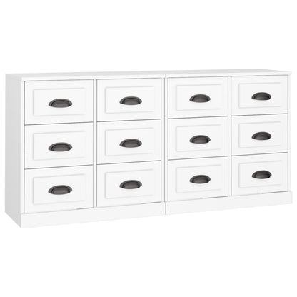 Sideboards 2 pcs White Engineered Wood