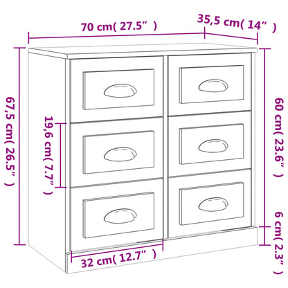 Sideboards 2 pcs White Engineered Wood