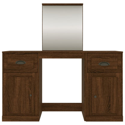 Dressing Table with Mirror Brown Oak 130x50x132.5 cm