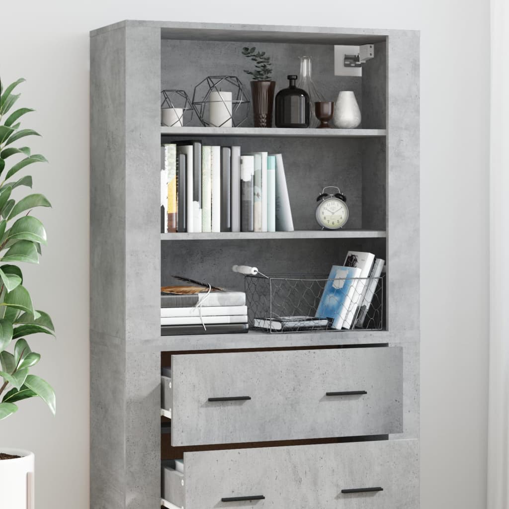 Highboard Concrete Grey Engineered Wood