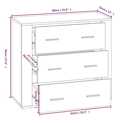 Highboard Concrete Grey Engineered Wood