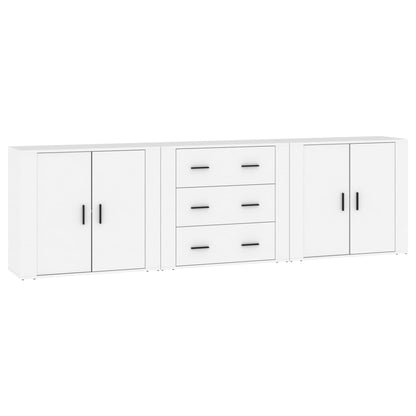 Sideboards 3 pcs White Engineered Wood