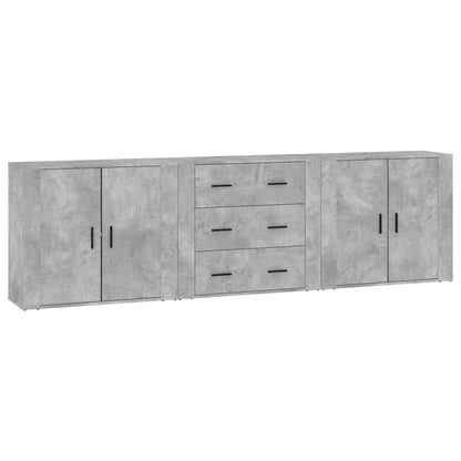 Sideboards 3 pcs Concrete Grey Engineered Wood