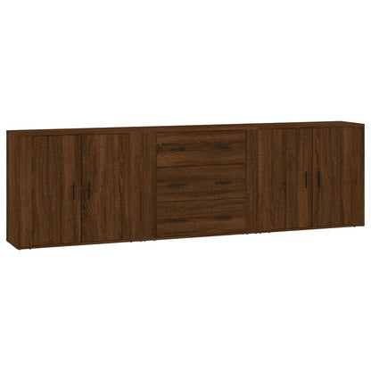 Sideboards 3 pcs Brown Oak Engineered Wood