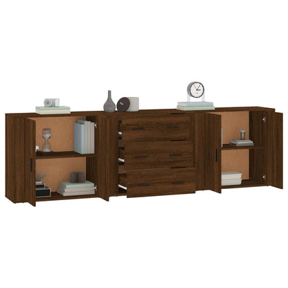 Sideboards 3 pcs Brown Oak Engineered Wood