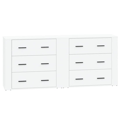 Sideboards 2 pcs White Engineered Wood