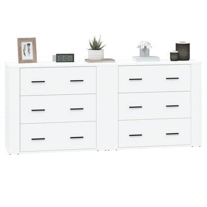 Sideboards 2 pcs White Engineered Wood