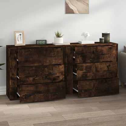 Sideboards 2 pcs Smoked Oak Engineered Wood