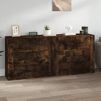 Sideboards 2 pcs Smoked Oak Engineered Wood