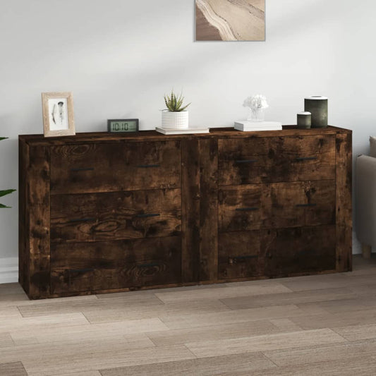 Sideboards 2 pcs Smoked Oak Engineered Wood