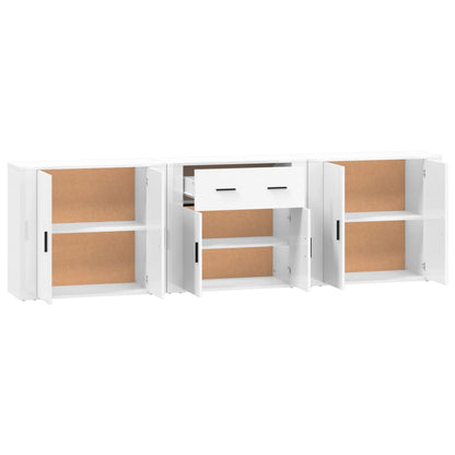 Sideboards 3 pcs White Engineered Wood