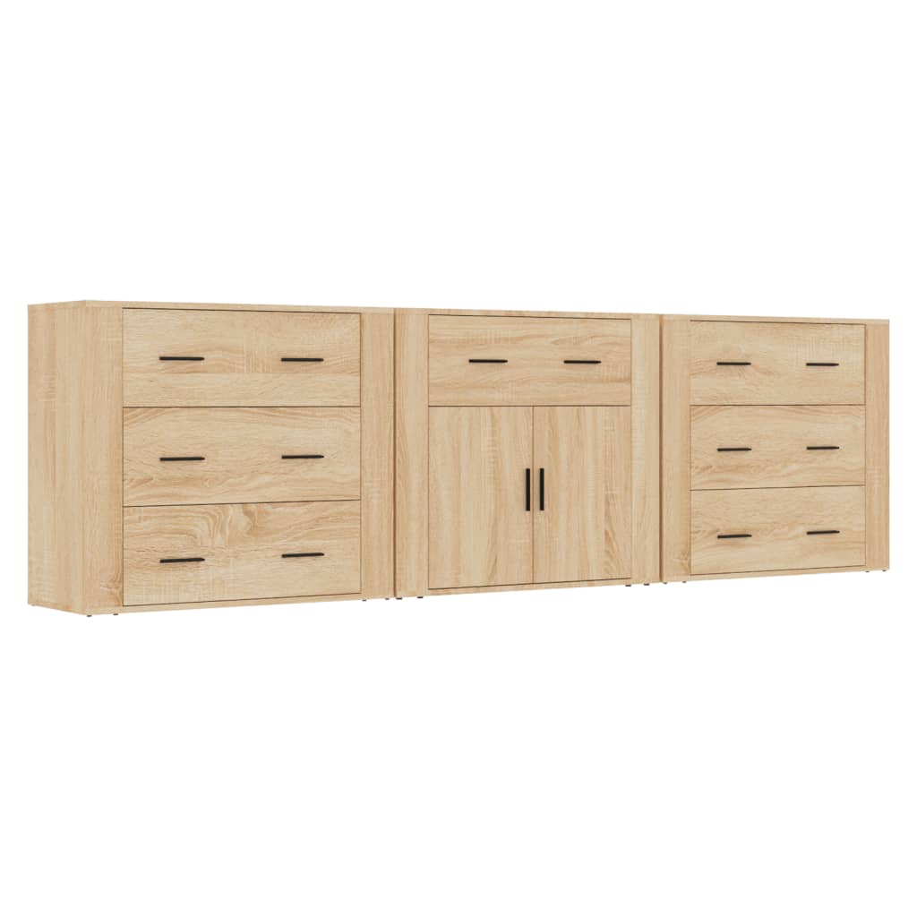 Sideboards 3 pcs Sonoma Oak Engineered Wood