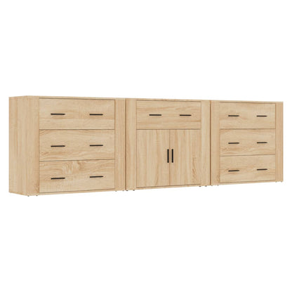 Sideboards 3 pcs Sonoma Oak Engineered Wood