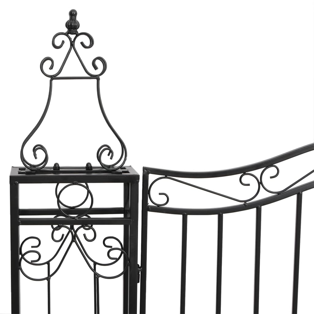 Garden Gate Black 121x8x200 cm Wrought Iron