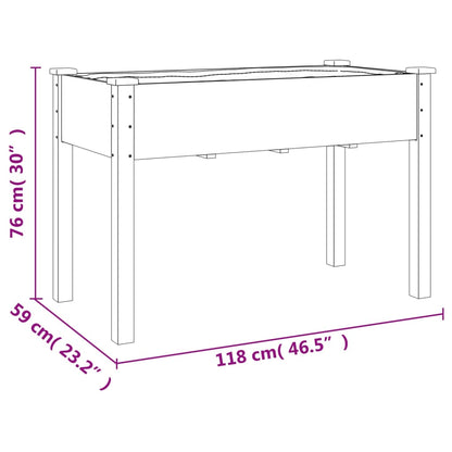 Planter with Liner 118x59x76 cm Solid Wood Fir