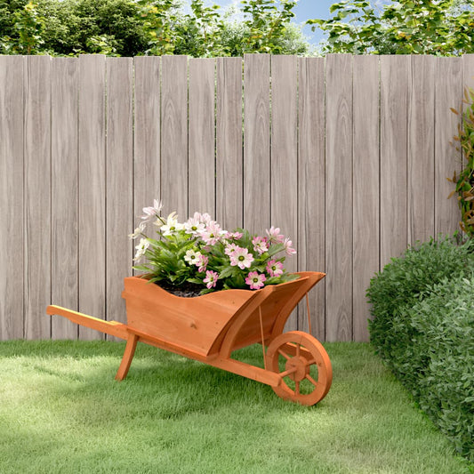 Wheelbarrow Planter 128x45.5x43 cm Solid Wood Fir