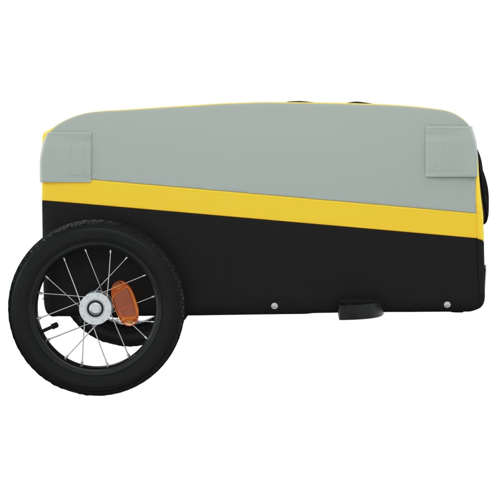 Bike Trailer Black and Yellow 30 kg Iron