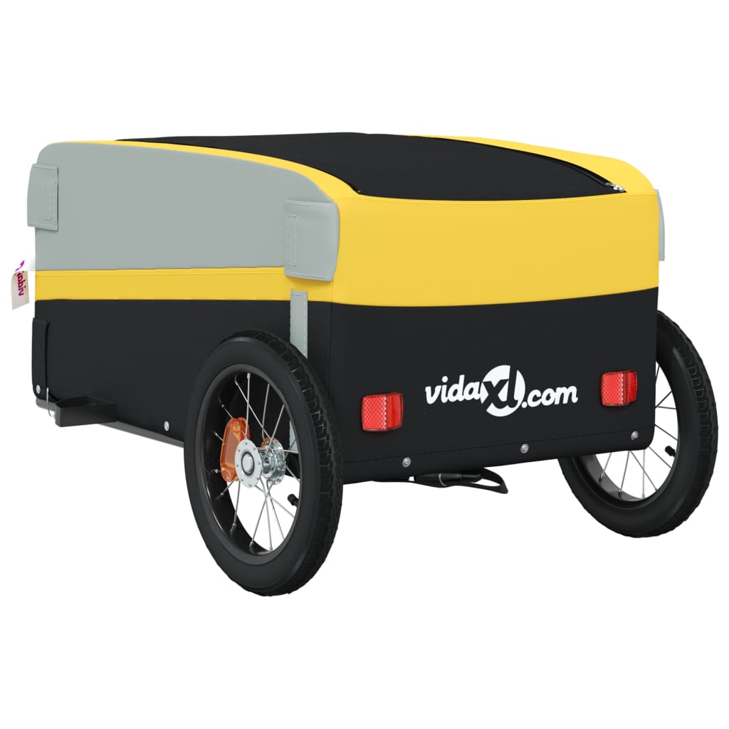 Bike Trailer Black and Yellow 30 kg Iron