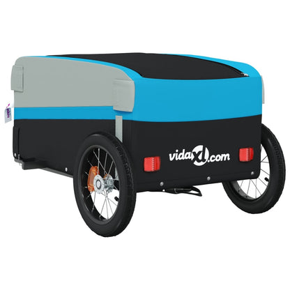 Bike Trailer Black and Blue 30 kg Iron