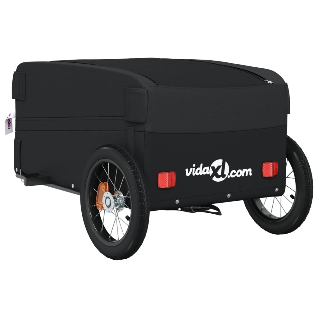 Bike Trailer Black 30 kg Iron